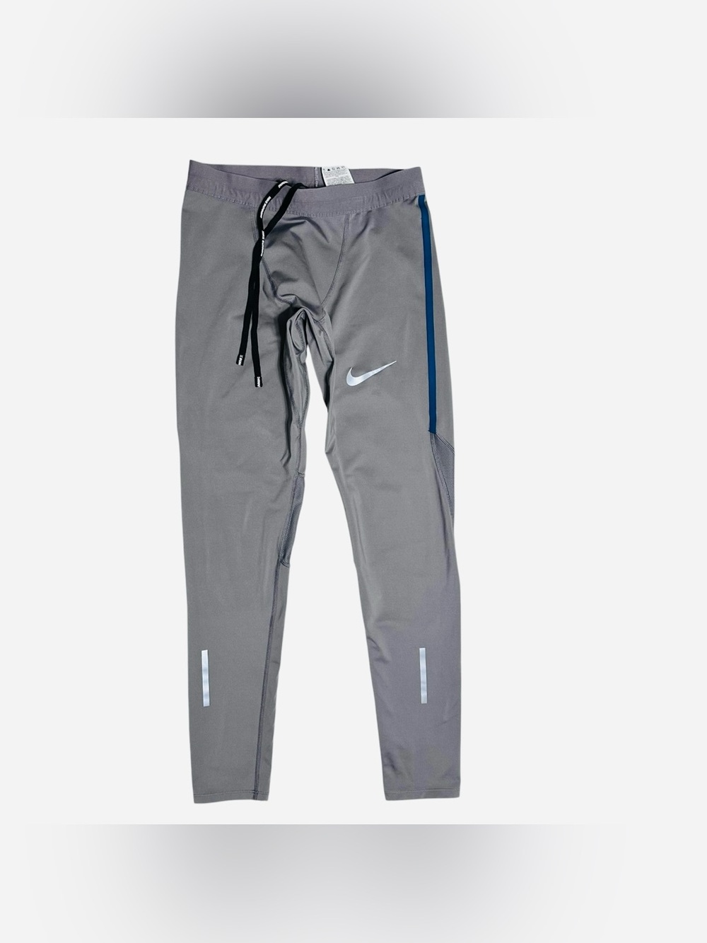 Nike DRI-FIT Men’s Running Tights In Gray Mesh Panels/Back Zip Pocket Sz.Sm Gym